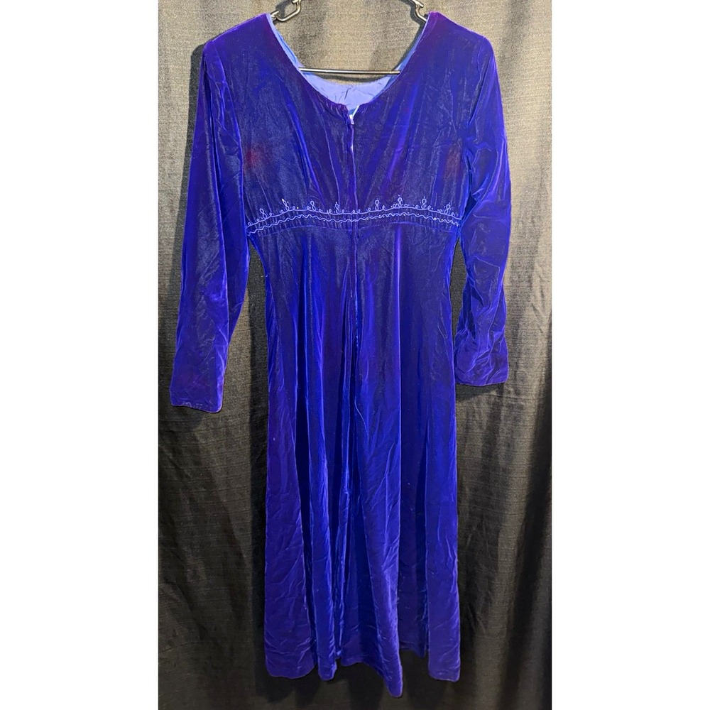 Vintage Purple Crushed Velvet All That Jazz Dress XL Witch Goth Boho Grunge